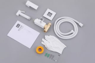 Гигиенический душ со смесителем ABBER Daheim AF8226W белый матовый