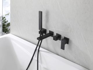 Смеситель ABBER Daheim AF8230B для ванны скрытого монтажа черный матовый