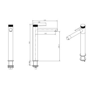 Смеситель для раковины ABBER Emotion 316 AF8811BST-L брашированная сталь