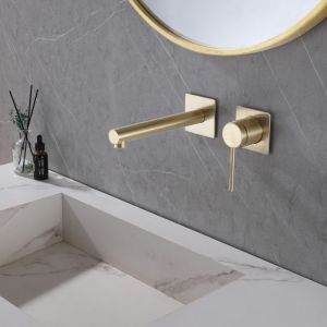 Встраиваемый смеситель для раковины ABBER Emotion золото матовое AF8812G