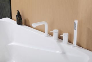 Смеситель на борт ванны ABBER Emotion AF8813W белый матовый
