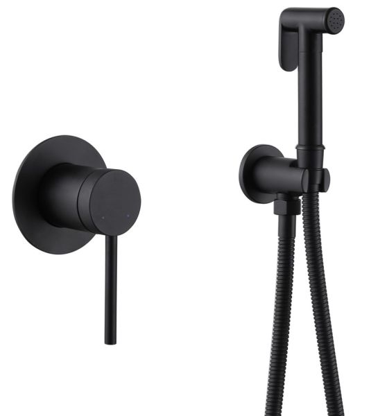 Гигиенический душ ABBER Emotion AF8825B со смесителем чёрный матовый