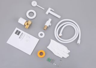 Гигиенический душ со смесителем ABBER Emotion AF8825W белый матовый