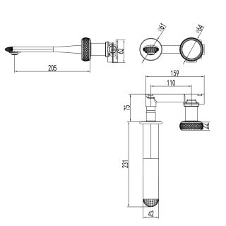 Смеситель для раковины ABBER Glanz AF8H12SG золото