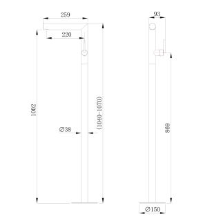 Напольный смеситель для раковины ABBER Emotion 316 AF8A40BST брашированная сталь
