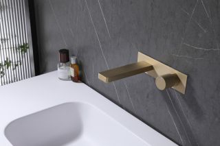 Смеситель для раковины ABBER Rund AF8712G золото матовое