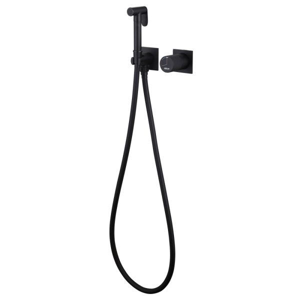 Гигиенический душ ABBER Rund AF8725B со смесителем чёрный матовый