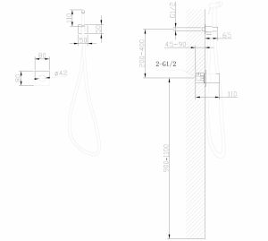 Гигиенический душ ABBER Rund AF8725NG со смесителем никель