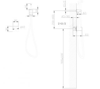 Гигиенический душ ABBER Rund AF8725B со смесителем чёрный матовый