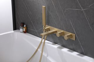 Смеситель для ванны ABBER Rund AF8730G золото матовое