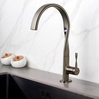 Смеситель ABBER Tanz AF8C14SP для кухни с поворотным изливом сатин