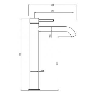 Смеситель для раковины ABBER Wasser Kreis 316 AF8111BST-L сталь брашированная