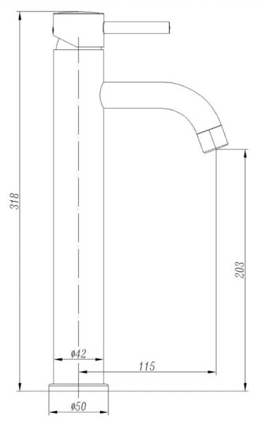 Смеситель для раковины ABBER Wasser Kreis AF8111B чёрный матовый