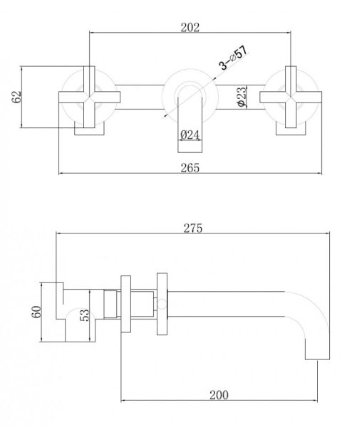 Встраиваемый смеситель для раковины ABBER Wasser Kreis AF81121 хром