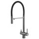 Смеситель для кухни ABBER Wasser Kreis AF81141NG с подключением фильтра и выдвижной лейкой оружейная сталь