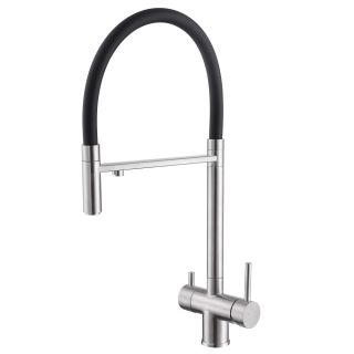 Смеситель для кухни ABBER Wasser Kreis AF81141SP с подключением фильтра и выдвижной лейкой сатин
