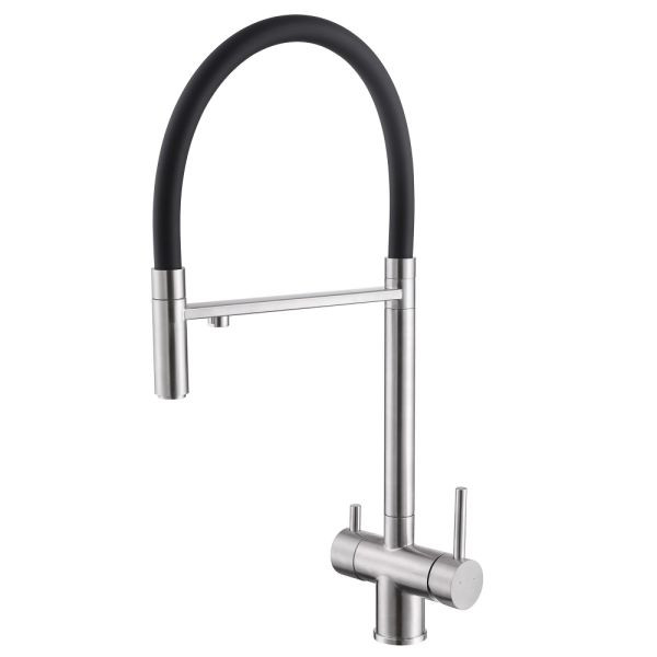 Смеситель для кухни ABBER Wasser Kreis AF81141SP с подключением фильтра и выдвижной лейкой сатин