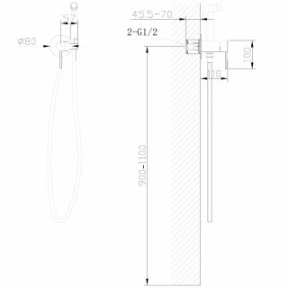 Гигиенический душ со смесителем ABBER Wasser Kreis AF8125MRG розовое золото матовое