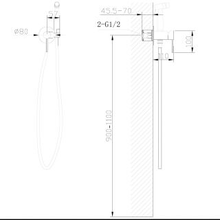 Гигиенический душ со смесителем ABBER Wasser Kreis AF8125SP сатин