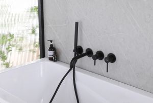 Встраиваемый смеситель для ванны ABBER Wasser Kreis AF8130B чёрный матовый