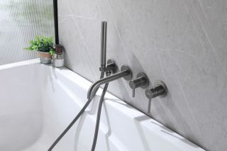 Смеситель для ванны ABBER Wasser Kreis 316 AF8130NG оружейная сталь