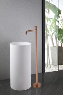 Смеситель напольный для раковины ABBER Wasser Kreis AF8140MRG розовое золото матовое