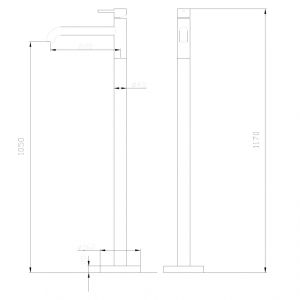 Напольный смеситель для раковины ABBER Wasser Kreis AF8140RG розовое золото