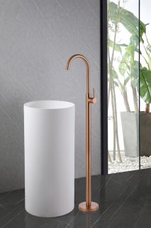 Смеситель напольный для раковины ABBER Wasser Kreis AF8141MRG розовое золото матовое