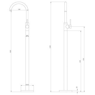 Смеситель напольный для раковины ABBER Wasser Kreis AF8141MRG розовое золото матовое