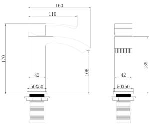 Смеситель для раковины ABBER Wasserfall чёрный матовый AF8610B