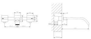 Встраиваемый смеситель для раковины ABBER Wasserfall AF8612B чёрный матовый