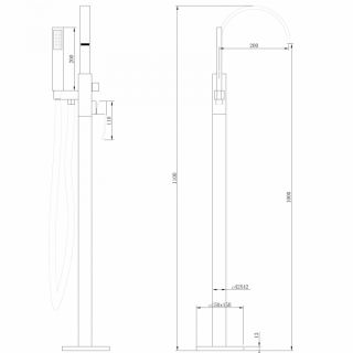 Напольный смеситель для ванны ABBER Wasserfall AF8615G золото матовое
