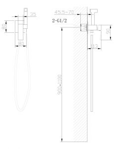 Гигиенический душ со смесителем ABBER Wasserfall чёрный матовый AF8625B