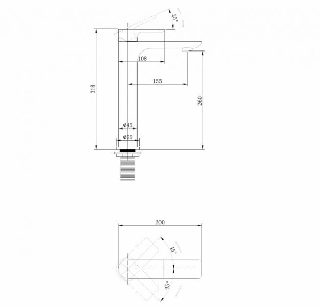 Смеситель ABBER Weiss Insel AF8011FW для раковины, белый матовый