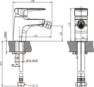 Смеситель для биде Bravat Eler F3239218CP-1-RUS