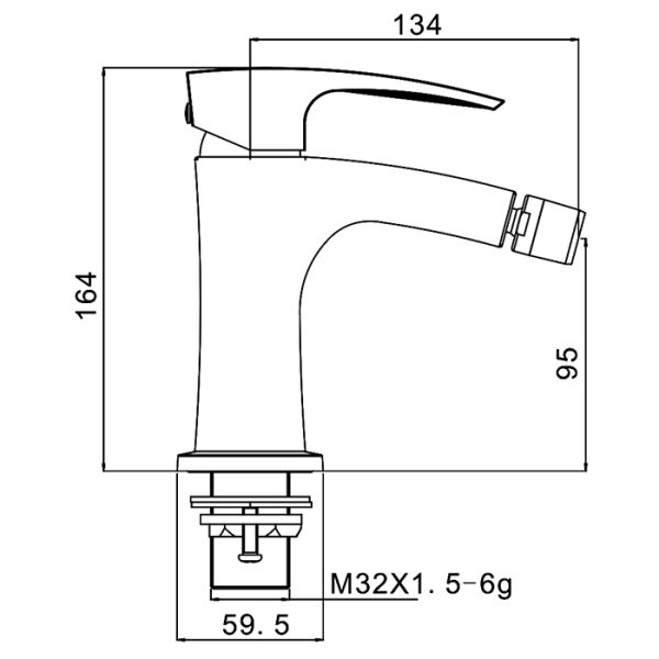 Смеситель для биде Gappo G5007-6 чёрный