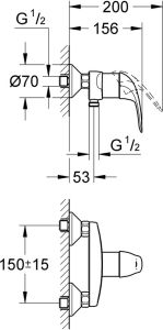 Смеситель для душа Grohe Euroeco New 32740000 Хром