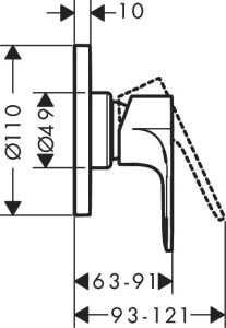 Смеситель для душа Hansgrohe Rebris S (72648000) скрытого монтажа