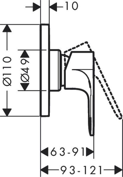 Смеситель для душа Hansgrohe Rebris S (72648000) скрытого монтажа