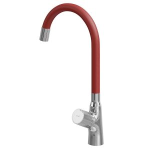 Смеситель для кухни Kohr FLY 1LN020201CPE-0000A красный/хром