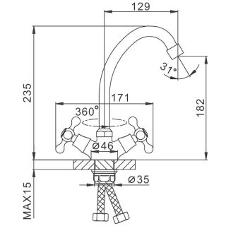 Смеситель для кухни Frap F4119-2 хром