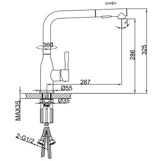 Смеситель для кухни Frap F6096-6 черный