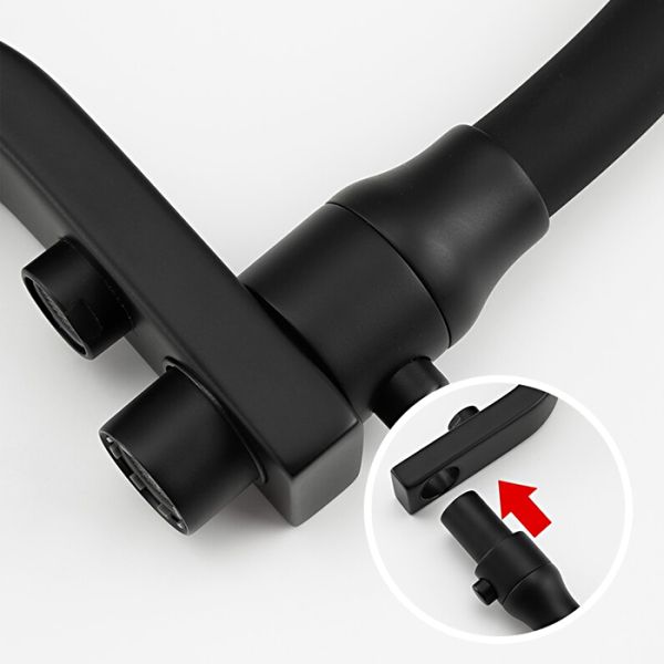 Смеситель для кухни Gappo G4317-6 со встроенным фильтром под питьевую воду чёрный
