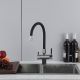 Смеситель для кухни Gappo G4395-30 с подключением фильтра питьевой воды и гибким изливом хром/чёрный
