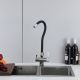 Смеситель для кухни Gappo G4395-30 с подключением фильтра питьевой воды и гибким изливом хром/чёрный