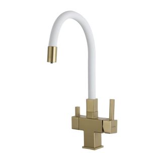 Смеситель для кухни Gappo G4395-33 с подключением фильтра питьевой воды и гибким изливом золото/белый Смеситель для кухни Gappo G4395-33 с подключением фильтра питьевой воды и гибким изливом золото/белый