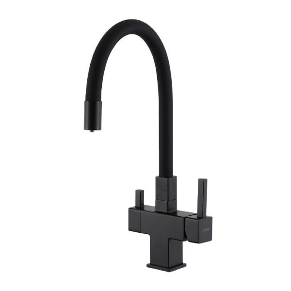 Смеситель для кухни Gappo G4395-36 с подключением фильтра питьевой воды и гибким изливом чёрный Смеситель для кухни Gappo G4395-36 с подключением фильтра питьевой воды и гибким изливом чёрный
