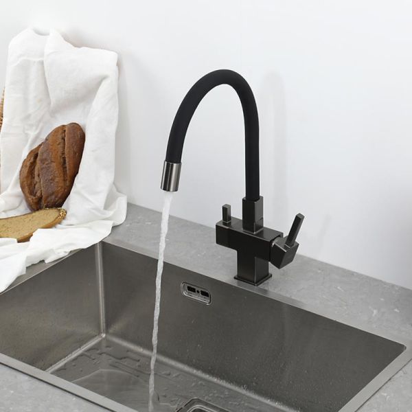 Смеситель для кухни Gappo G4395-39 с подключением фильтра питьевой воды и гибким изливом оружейная сталь Смеситель для кухни Gappo G4395-39 с подключением фильтра питьевой воды и гибким изливом оружейная сталь