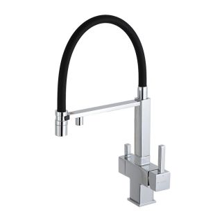 Смеситель для кухни Gappo G4395-50 с подключением фильтра питьевой воды и гибким изливом хром/чёрный Смеситель для кухни Gappo G4395-50 с подключением фильтра питьевой воды и гибким изливом хром/чёрный