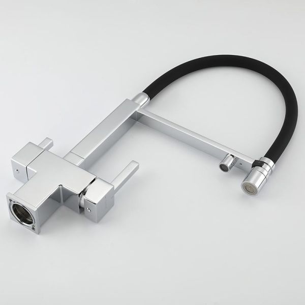 Смеситель для кухни Gappo G4395-50 с подключением фильтра питьевой воды и гибким изливом хром/чёрный Смеситель для кухни Gappo G4395-50 с подключением фильтра питьевой воды и гибким изливом хром/чёрный